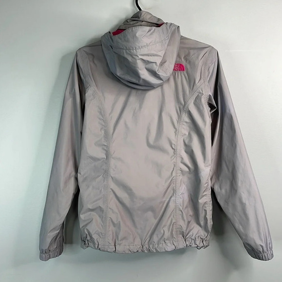 THE NORTH FACE HyVent Grey Pink Waterproof Nylon Rain Hood Jacket Gorpcore S - Picture 11 of 16
